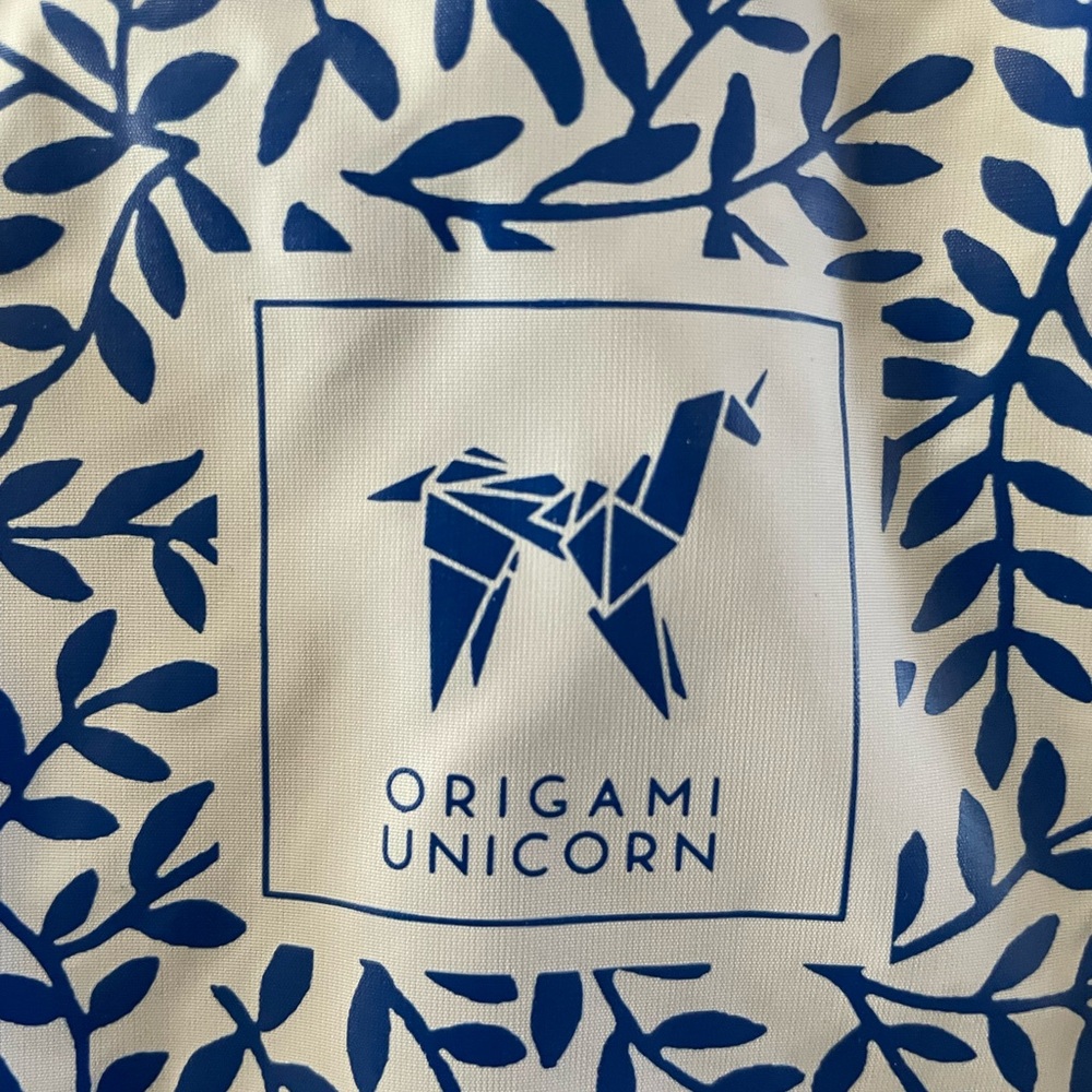 Origami Unicorn Royal Blue and White Travel Toiletry Under Garment Accessory Bag - Picture 8 of 10